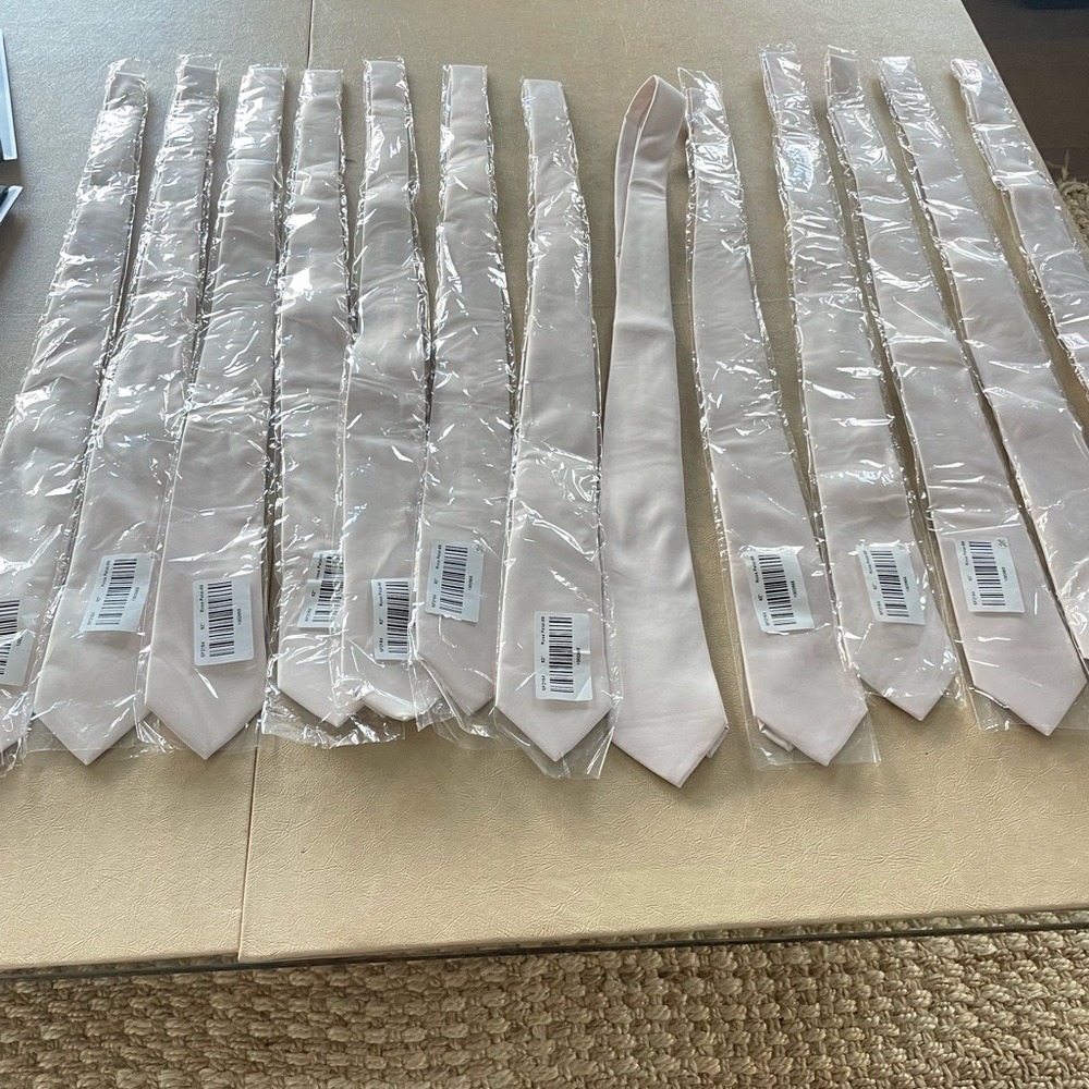 Elegant Blushing Pink Neckties by Axazie. New With Tags. Total of 13